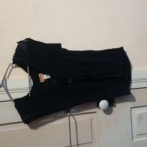 Black button up vest, L